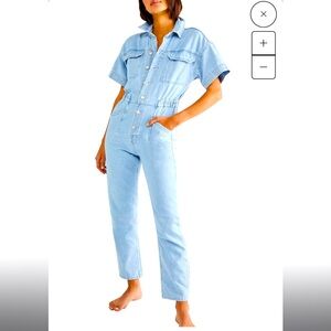 Free people Marci denim jumpsuit